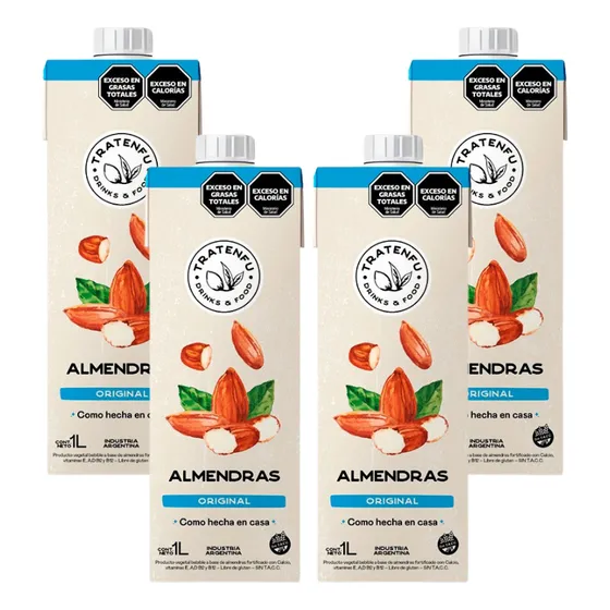 Bebida De Almendras Original Tratenfu Pack 4 U De 1l