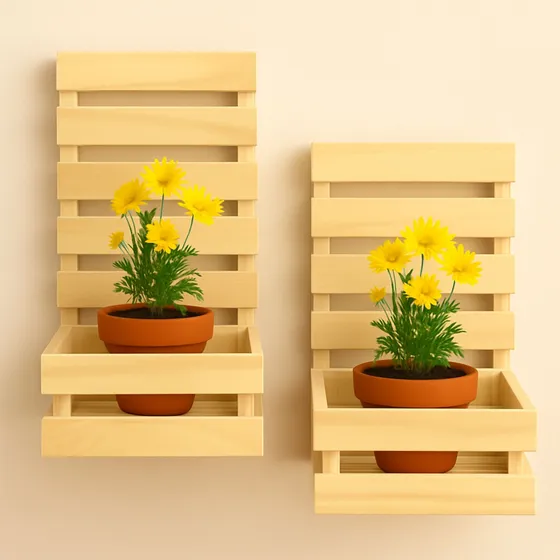 Kit 2 Painel Floreira Jardim Vertical Plantas Com Cachepos
