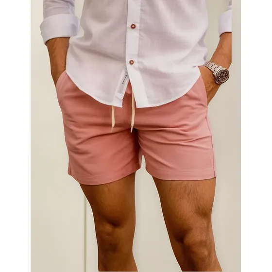 Bermuda Masculina Curta Linho Estilo Gustavo Lima - Novidade