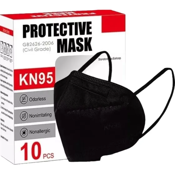 Mascarillas Kn95 De 5 Capas Tapa Boca Blanca Y Negra 20unid