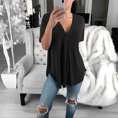 Blusa Casual Dama Cuello En V De Moda Elegante Para Mujer
