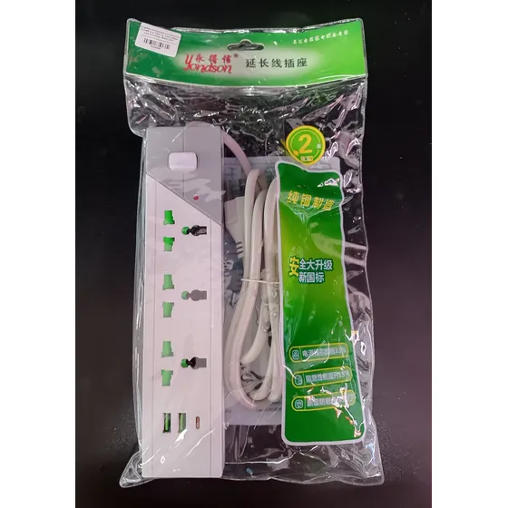 Regleta Universal 110-250v Con 3 Enchufes 3 Usb Y Boton Jwk