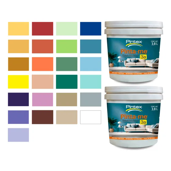 2 Pack Pintura Pinta-me Pintex 3.8 Litros Interior/exterior