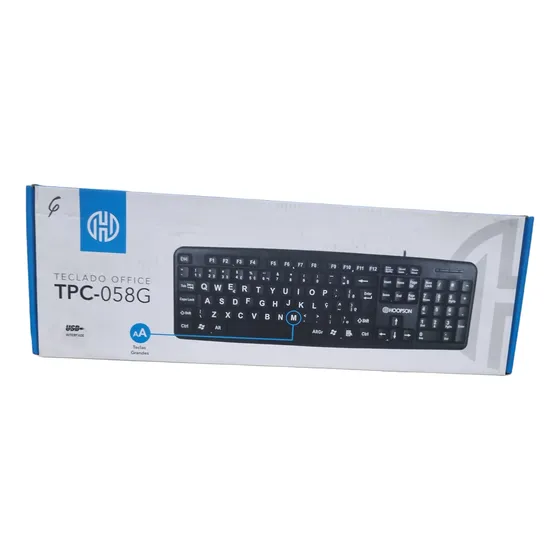 Teclado Hoopson Usb Tpc-058g Ideal P/ Idosos E Escritório