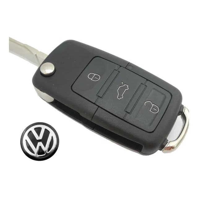 Logo Adhesivo Para Llave Volkswagen Negro Y Cromado