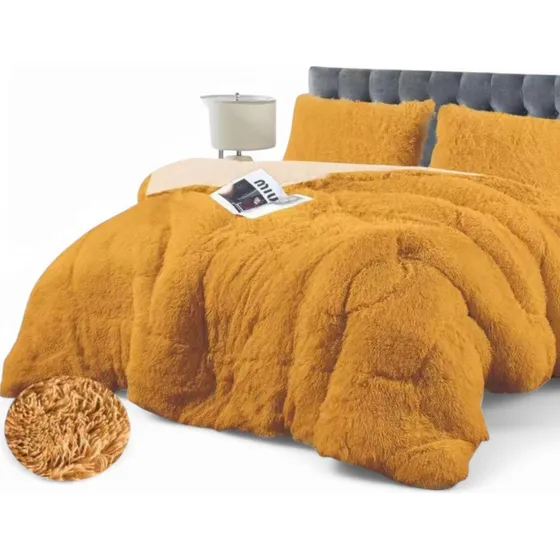 Plumon Peludo Con Chiporro De 2 Plazas + 2 Fundas Almohada