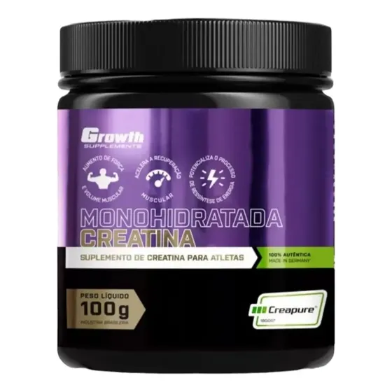 Creatina Creapure Monohidratada Growth de 100g para Músculos e Força