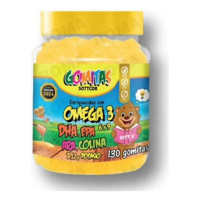 Omega 3 6 9 Niños Gomitas Sottcor Con Treonato Magnesio 130u Omega 3