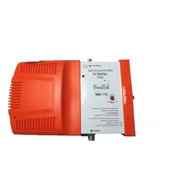 Amplificador Distribuição Tv Mba11e C/ Alimentador Dc 10 Un.