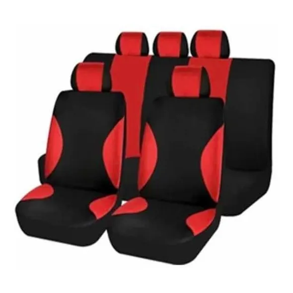 Funda Cubre Asiento Tela Auto Camioneta Negra/roja