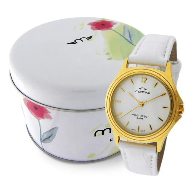 Combo Reloj Montreal Mujer + Cadena + Dije + Estuche Ml1081 