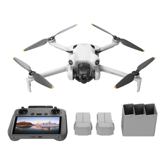 Mini drone DJI Mini 4 Pro RC 2 Fly More Combo con cámara 4K gris 5.8GHz 3 baterías