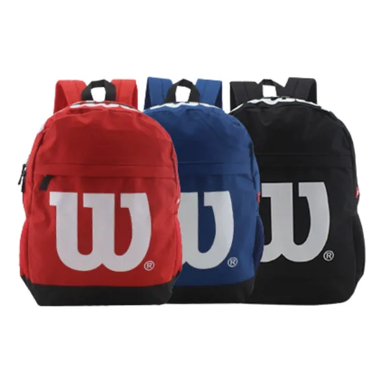 Bolso Mochila Morral Wilson Negro Con Blanco.