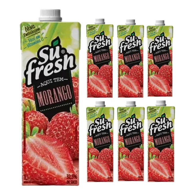 Suco Sufresh Morango 1l - Kit Com 6 Unids