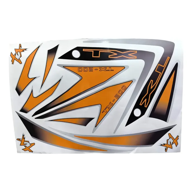Kit Juego Calcomania Vinyl Rotulado Moto Tx 200 Naranja