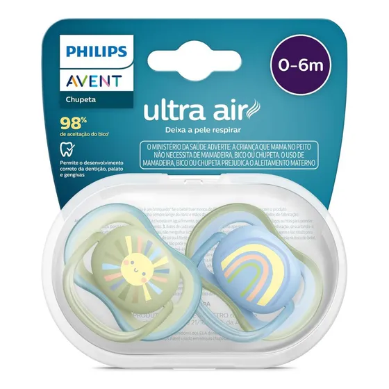 Chupeta Ultra Air 0 À 6 Meses 2 Unidades Scf085/58