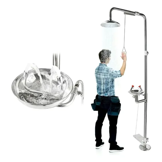 Fuente Lavaojos Y Ducha Emergencia Equipo Combinado