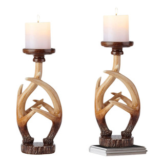 Set De Candelabros Rusticos Con Cuernos Decorativos Hogar Set De Candelabros Rusticos Con Cuernos Decorativos Hogar