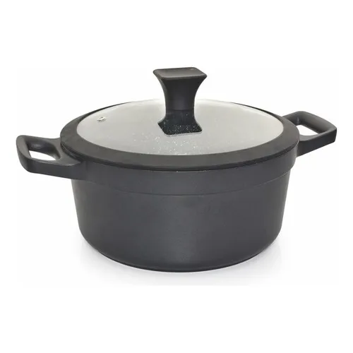 Cacerola 24cm Con Antiadherente Modelo Nero Cuori Color Negro