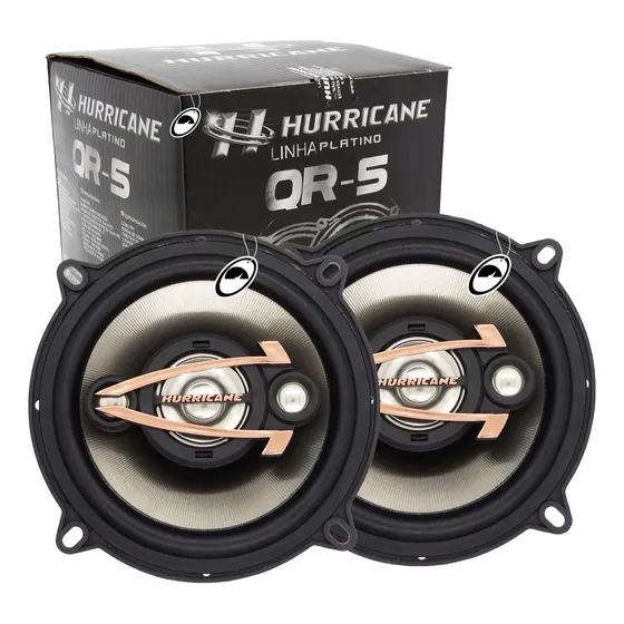 Par Alto Falante Hurricane Quadriaxia 5 Polegada Qr5 160wrms Cor Foto