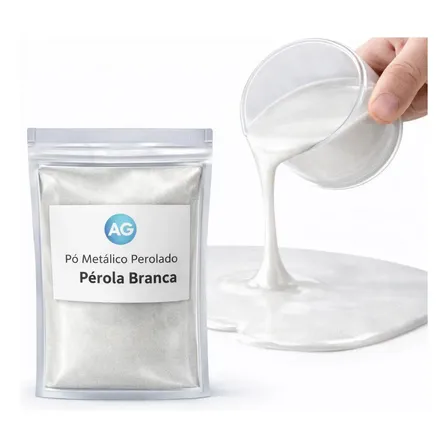 Pó Metálico Perolado Branco Ag 30g