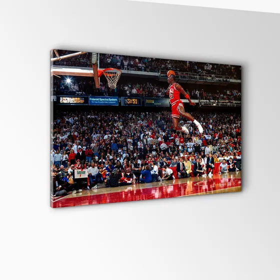 Cuadro Decorativo En Canvas Michael Jordan Tiro Libre Salto