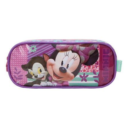 Estojo Escolar Duplo Minnie E Fígaro Xeryus Cor Violeta Estojo Escolar Duplo Minnie E Fígaro Xeryus Cor Violeta