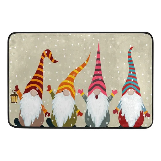 Tapete Baño Gnomo Navidad Antideslizante Super Absorbente 24