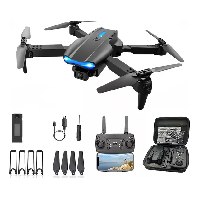 Mini Drone E99 Fold Dron Con Cámara 4k 2.4ghz + 2 Baterías Negro