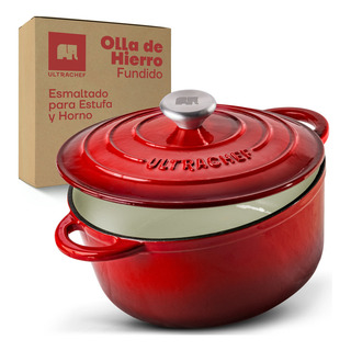 Olla Hierro Fundido Esmaltada Ultrachef 28cm 6 Litros Color Rojo Olla Hierro Fundido Esmaltada Ultrachef 28cm 6 Litros Color Rojo