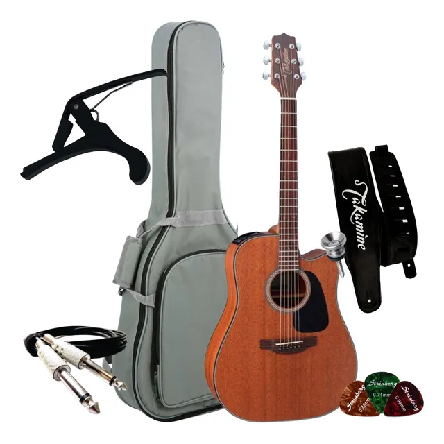 Kit Violao Takamine Folk Eletrico Gd11mce Mgs + Acessórios