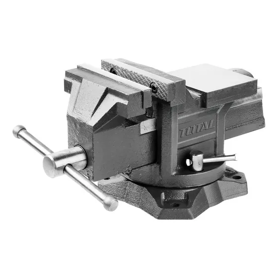 Prensa De Banco Total 8'' - Fuerza 2500kg, Base Giratoria Negro