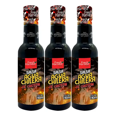 Salsa Aguachilera De Chiltepín 190ml Paquete De 3 Piezas De Fresh Harvest