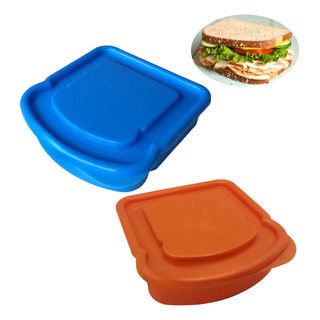 Envase Sandwichero Individual Lonchera Lunch Bisagra 2 Pzas Envase Sandwichero Individual Lonchera Lunch Bisagra 2 Pzas