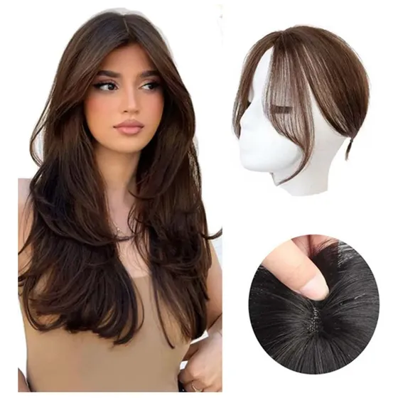 M Peruca Natural Francesa 3d, Franja Cabelo Human