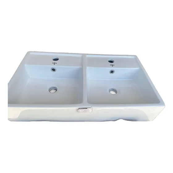 Lavamano De Empotrar Blanco 2 Tazas Marca Resia