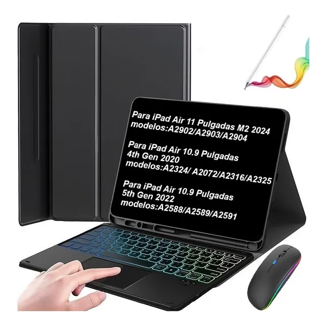 Funda Teclado Mouse Lápiz Para iPad Air 11 M2/air 5/4th 10.9