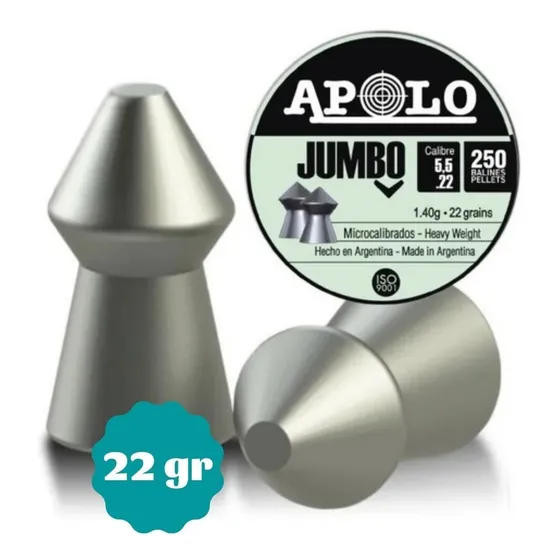 Balines Apolo Jumbo 5,5 Mm 22 Gr Microcalibrado Lata X 250 U