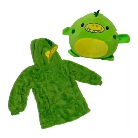 Peluche Convertible En Buzo Con Capucha Niños Suave Abrigado