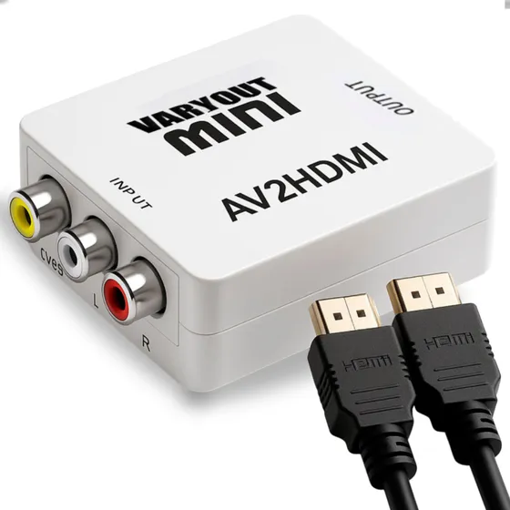 Adaptador Rca Av Conversor Hdmi Compativel Ps1 Ps2 Cabo Hdmi
