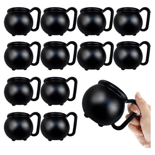 12 Tazas Caldero De 15 Oz, Tazas De Plástico Negras Caldero 12 Tazas Caldero De 15 Oz, Tazas De Plástico Negras Caldero