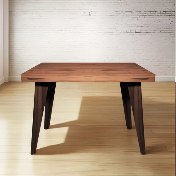 Mesa Ratona Auxiliar Arrime Moderna 60 Patas Inclinadas Sajo Color Cedro