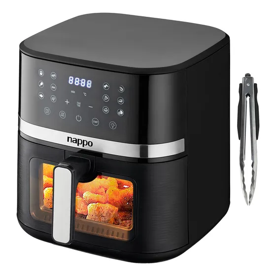 Freidora Sin Aceite Nappo Digital 1600w 7l + Pinza De