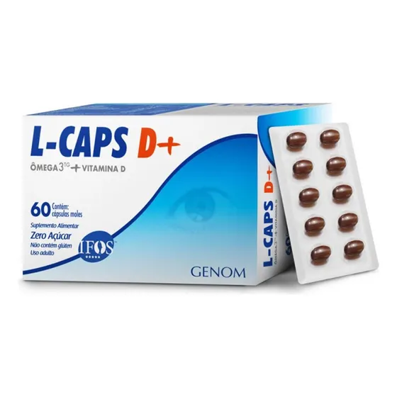 L- Caps D+ Ômega 3 + Vitamina D C/60 Cápsulas
