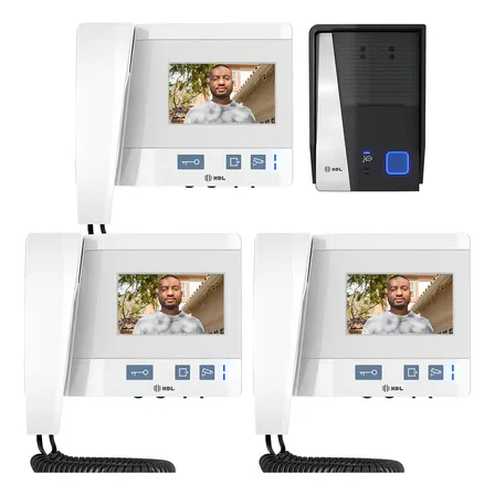 Kit Video Porteiro Hdl Class Monitor 4,3'' 3 Telas Câmera Hd 127/220v