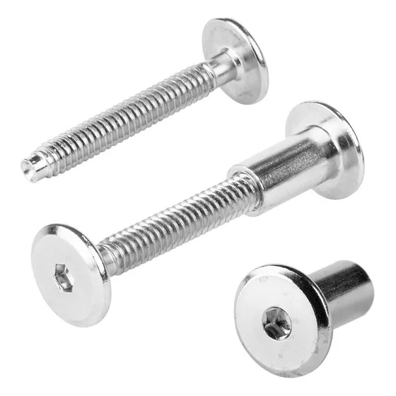 Tornillo Conector Tuerca Union Muebles 4.5cm X 1/4 100 piezas