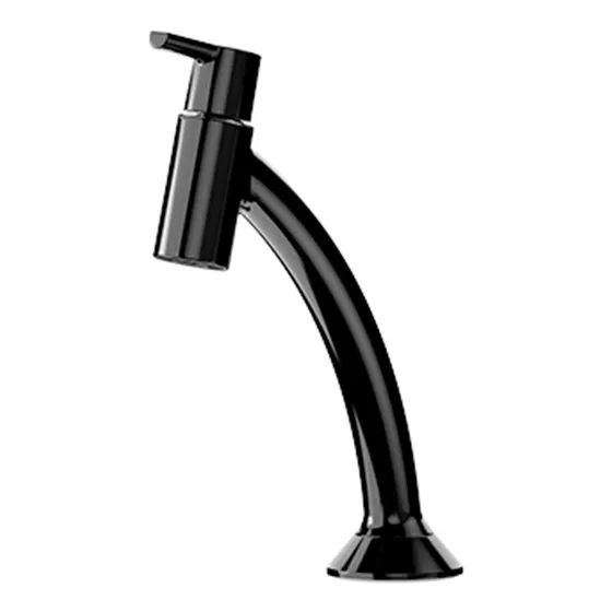 Grifo Canilla Unitario Confort Black Blukit Lavatorio Baño Acabado Brillo Color Negro