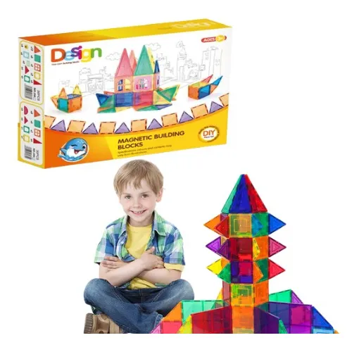 Bloques Para Armar Magnéticos Magnetic 62 Piezas En Caja