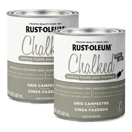 Pintura Tizada Chalked Al Agua 2 Unidades Rust Oleum