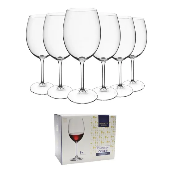 Jogo 6 Taças Cristal Titanium Vinho Tinto 580ml